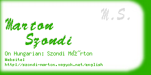 marton szondi business card